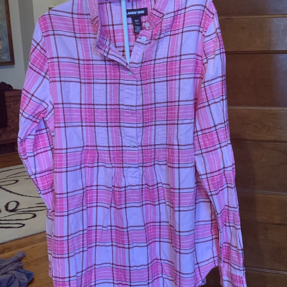 Lands end size 10 tall flannel shirt. Worn about twice
